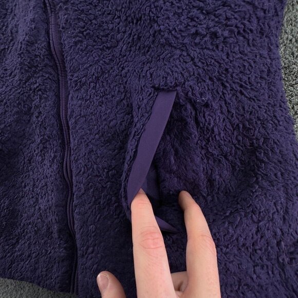 Patagonia Women Jacket Sherpa Fleece Purple Small Full Zip Soft W/ Pockets Lined - Picture 12 of 16